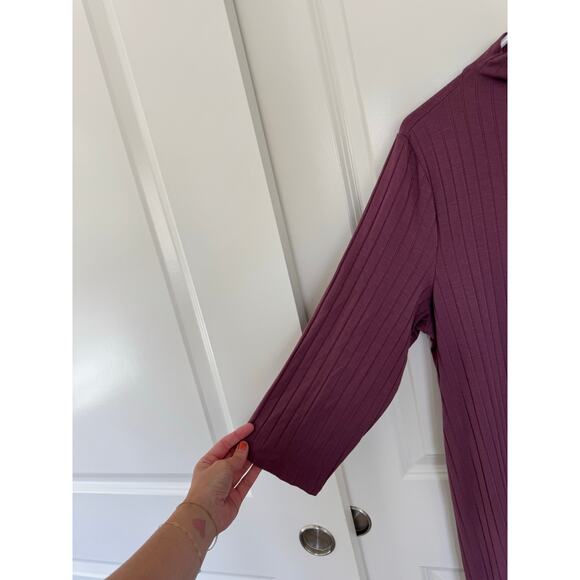 NWT Eileen Fisher Funnel Neck Ribbed Tencel Shift Dress Mauve XL - Picture 4 of 8